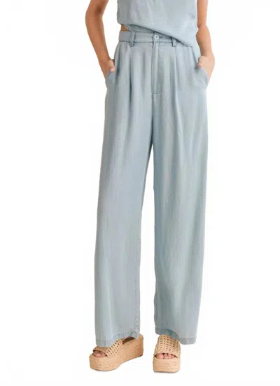 Sadie & Sage Soft Breeze Chambray Pants In Light Blue