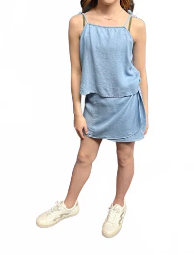 Sadie & Sage Kids' Soft Breeze Chambray Skirt In Blue