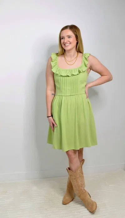 Sadie & Sage Soft Summer Dress In Celery Green