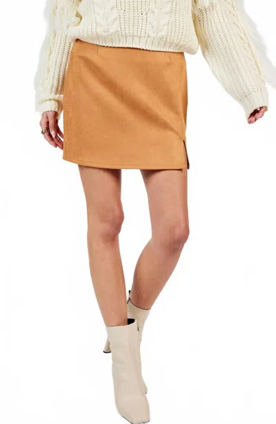 Sadie & Sage Soho Mini Skirt In Camel In Orange