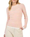 Sadie & Sage Song Of The Redeemed Striped Long Sleeve Sweater In Coral Ivory In Orange