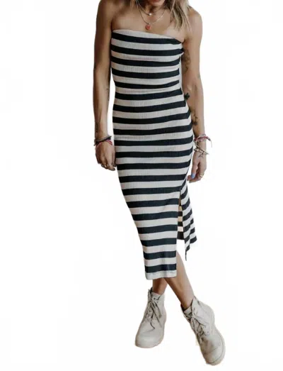 Sadie & Sage Soul Sister Striped Rib In Black/ivory