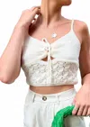 Sadie & Sage Spaghetti Strap Sweater Tank Top In White In White