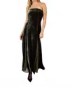 Sadie & Sage Strapless Velvet Dress In Moss In Green