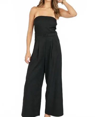 Sadie & Sage Strapless Wide Leg Jumpsuit In Black