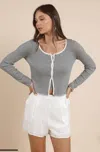 Sadie & Sage Striped Cardigan In Ivory Black