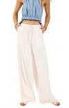 Sadie & Sage Sugarloaf Elastic Waist Pants With Lining In Beige In White