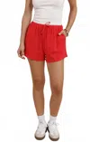 Sadie & Sage Sugarloaf Loose Button Down Shirt In Red In Red