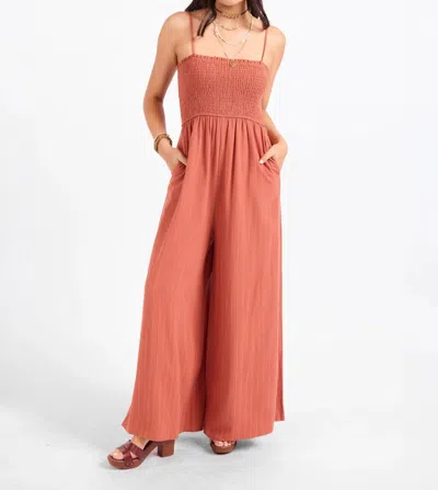 Sadie & Sage Sugarloaf Stripe Jumpsuit In Mahogany White In Multi