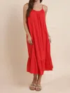 Sadie & Sage Sugarloaf Tie Strap Flowy Dress In Red In Red