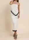 Sadie & Sage Sugarloaf Wavy Trim Skirt In Oatmeal In White