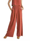 Sadie & Sage Sugarloaf Wide Leg Linen Pants In Marsala In Pink