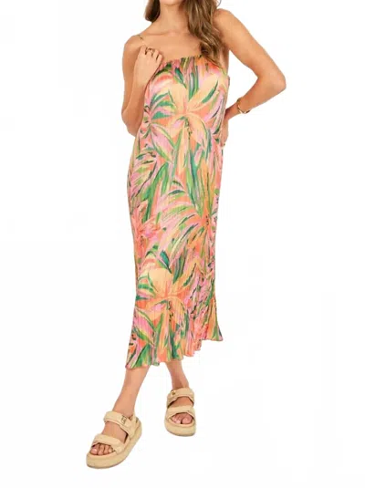 Sadie & Sage Sunset Ridge Plisse Midi Dress In Multi