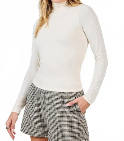 Sadie & Sage The Dua Turtleneck Top In Cream In White