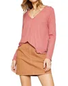 Sadie & Sage Sadie And Sage Thea Brushed Knit Top In Pink