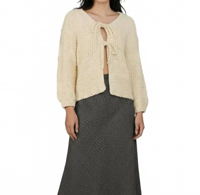 Sadie & Sage Tie Front Knit Cardigan In Ivory In Neutral