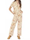 Sadie & Sage The City Boheme Stretch Belted Jumpsuit In Beige In Brown