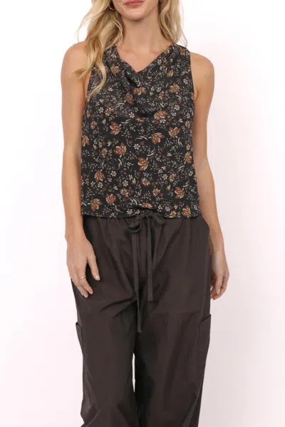 Sadie & Sage Timeless Cowlneck Top In Black In Brown