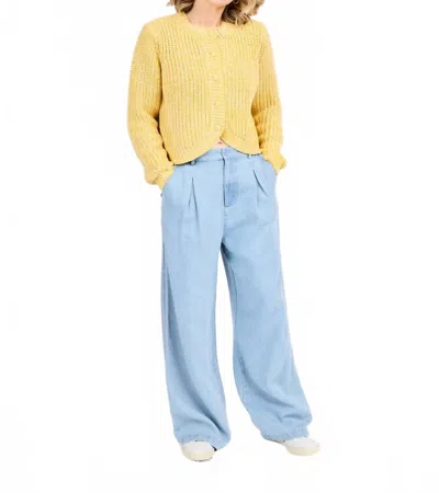 Sadie & Sage Tulip Hem Long Sleeve Cardigan In Yellow