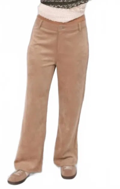 Sadie & Sage Tuscany Faux Suede Pants In Taupe In Neutral