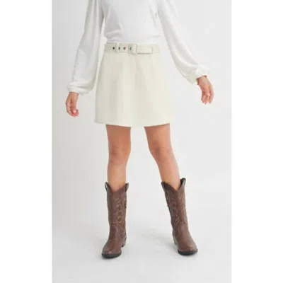Sadie & Sage Kids' Tuscany Faux Suede Skort In Cream In White
