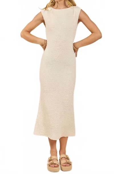 Sadie & Sage Vision Textured Midi Dress In Cream In Yellow