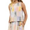 Sadie & Sage Watercolor Print Sleeveless Top In Multicolor In Multi
