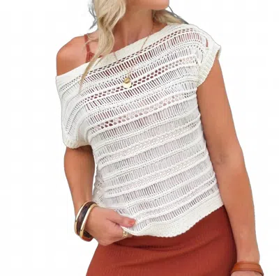 Sadie & Sage Women's Adara Open Knit Sweater Vest In Cream In White