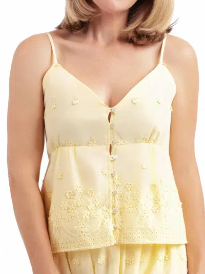 Sadie & Sage Women's Beachglass Embroidered Tank Top In Yellow