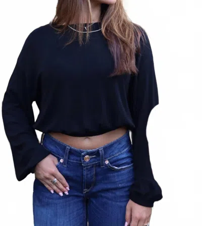 Sadie & Sage Women's Bonnie Long Sleeve Top In Black In Blue