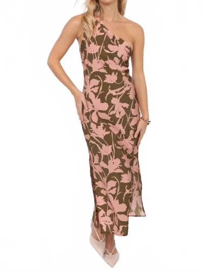 Sadie & Sage Women's Dearest Drapey Midi Dress In Olive In Brown