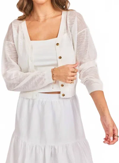 Sadie & Sage Women's Evie Button Front Cardigan In White