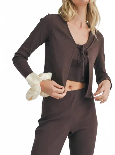 Sadie & Sage Women's Knit Tank And Cardigan In Brown