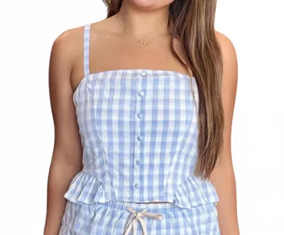 Sadie & Sage Women's Ruffle Smocked Top In Sky Blue