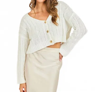 Sadie & Sage You And Me Cardi Sweater Top In White