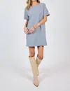 Sadie & Sage Align Faux Suede Mini Dress In Blue