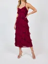 Sadie & Sage All Invited Ruffle Dress In Wine
