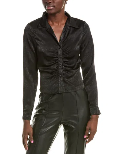 SADIE & SAGE APHRODITE SHIRRED BUTTON-DOWN TOP