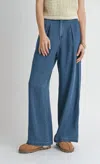 Sadie & Sage Memories Wide Leg Pants In Dark Chambray In Multi