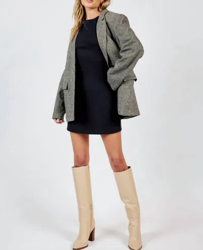 Sadie & Sage Avenues Buttoned Blazer In Black Multi