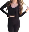 Sadie & Sage Cardigan Top Set In Black In Black