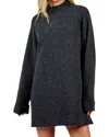 Sadie & Sage Carson Sweater Dress In Charcoal In Pink