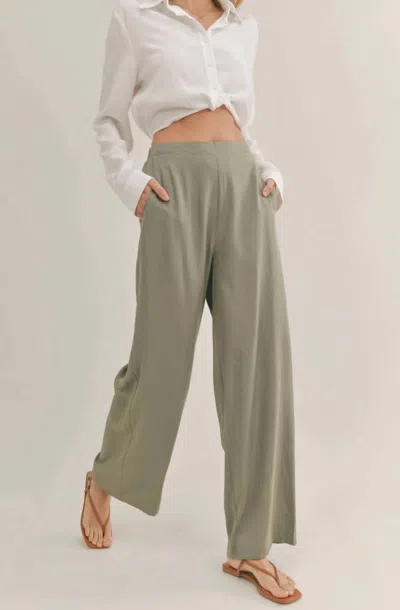 Sadie & Sage Cassidy Wide Leg Pant In Olive In Green