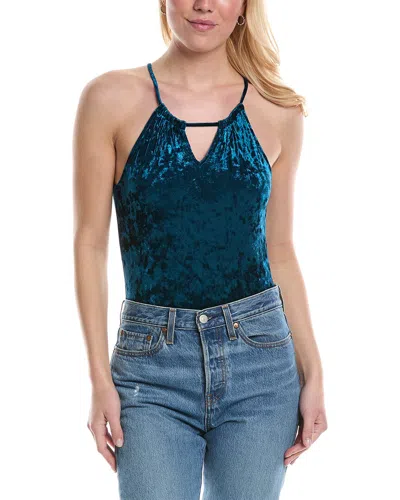 Sadie & Sage Clara Velvet Bodysuit In Green