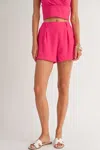 Sadie & Sage Classic Pull On Short In Fuchsia In Pink