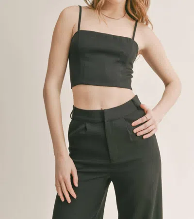 Sadie & Sage Coffee Date Crop Tank In Black