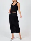 Sadie & Sage Creative Energy Lurex Knit Midi Skirt In Black Silver In Black