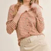 SADIE & SAGE FALL IS HERE BUTTON DOWN SHIRT IN CHECK PRINT