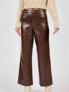 Sadie & Sage Faux Leather Pants In Brown In Brown
