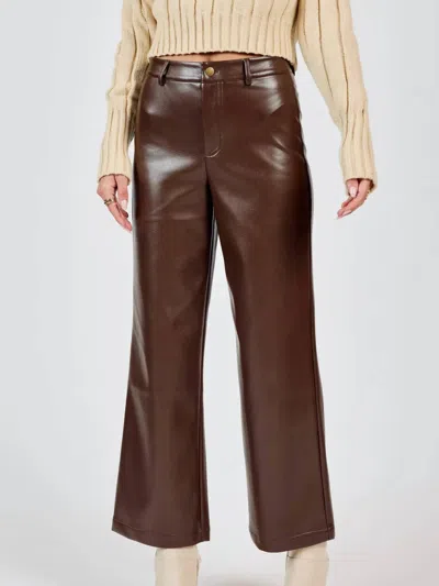 Sadie & Sage Faux Leather Pants In Brown